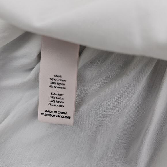 Cinq à Sept Top Womens Large White Flutter Sleeve Gathered Peplum Blouse Elegant - Picture 5 of 6